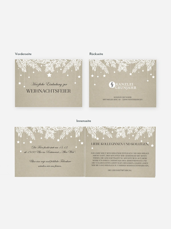 Weihnachtsfeier Sternenspiel