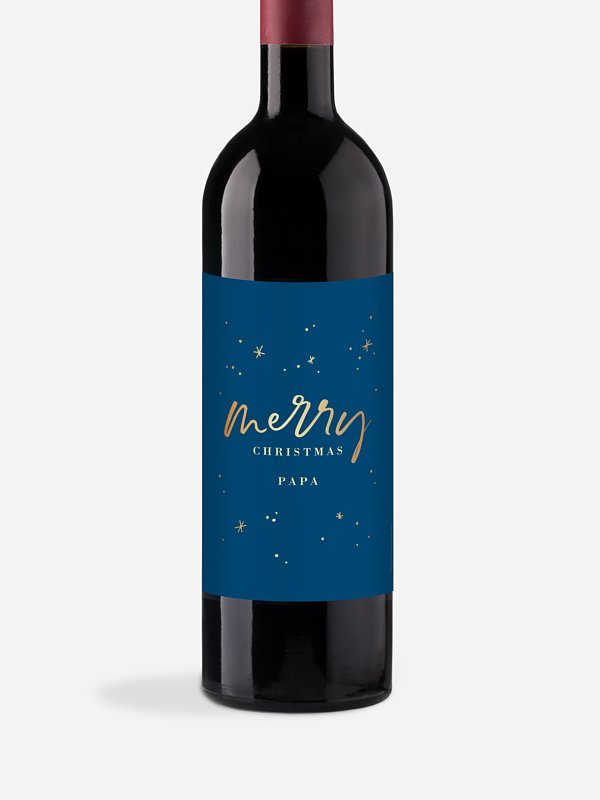 Étiquette pour bouteille Noël féerique