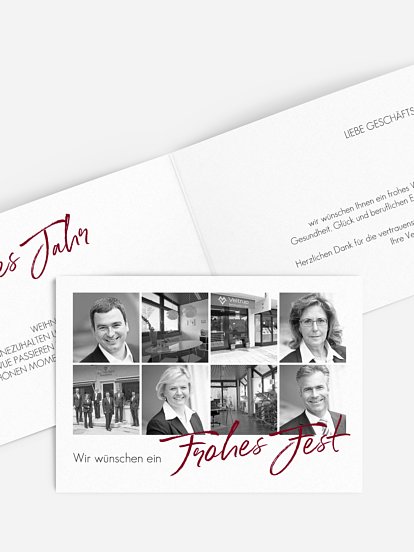 Geschäftliche Weihnachtskarte Foto Arrangement