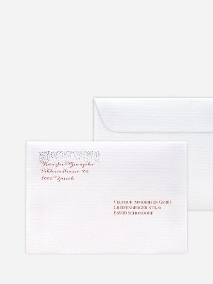 Bedruckte Umschläge geschäftl. Weihnachten Sternenleuchten