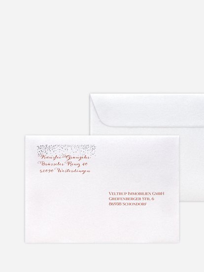 Bedruckte Umschläge geschäftl. Weihnachten Sternenleuchten