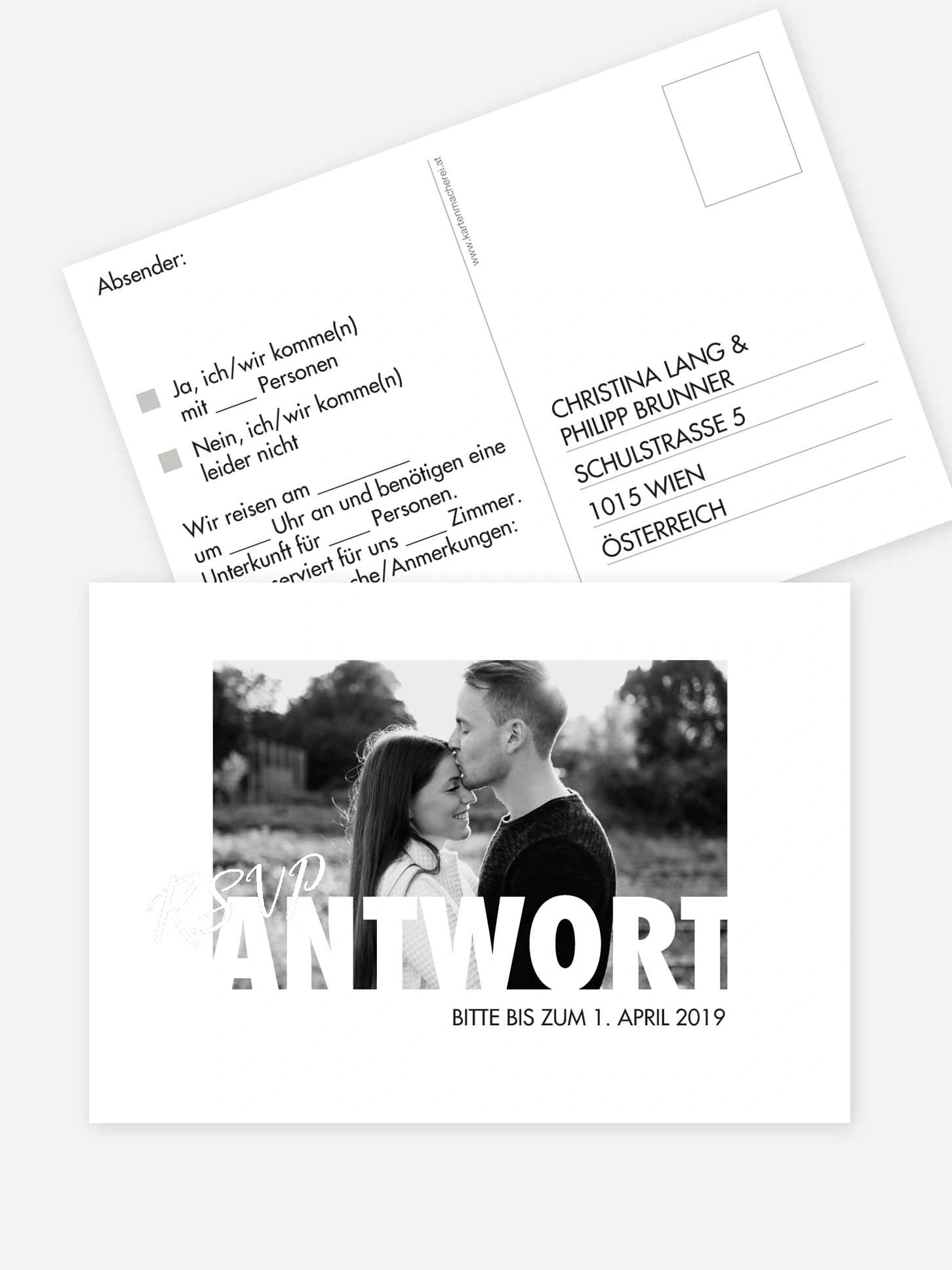 Antwortkarte Hochzeit Wir Heiraten Premium