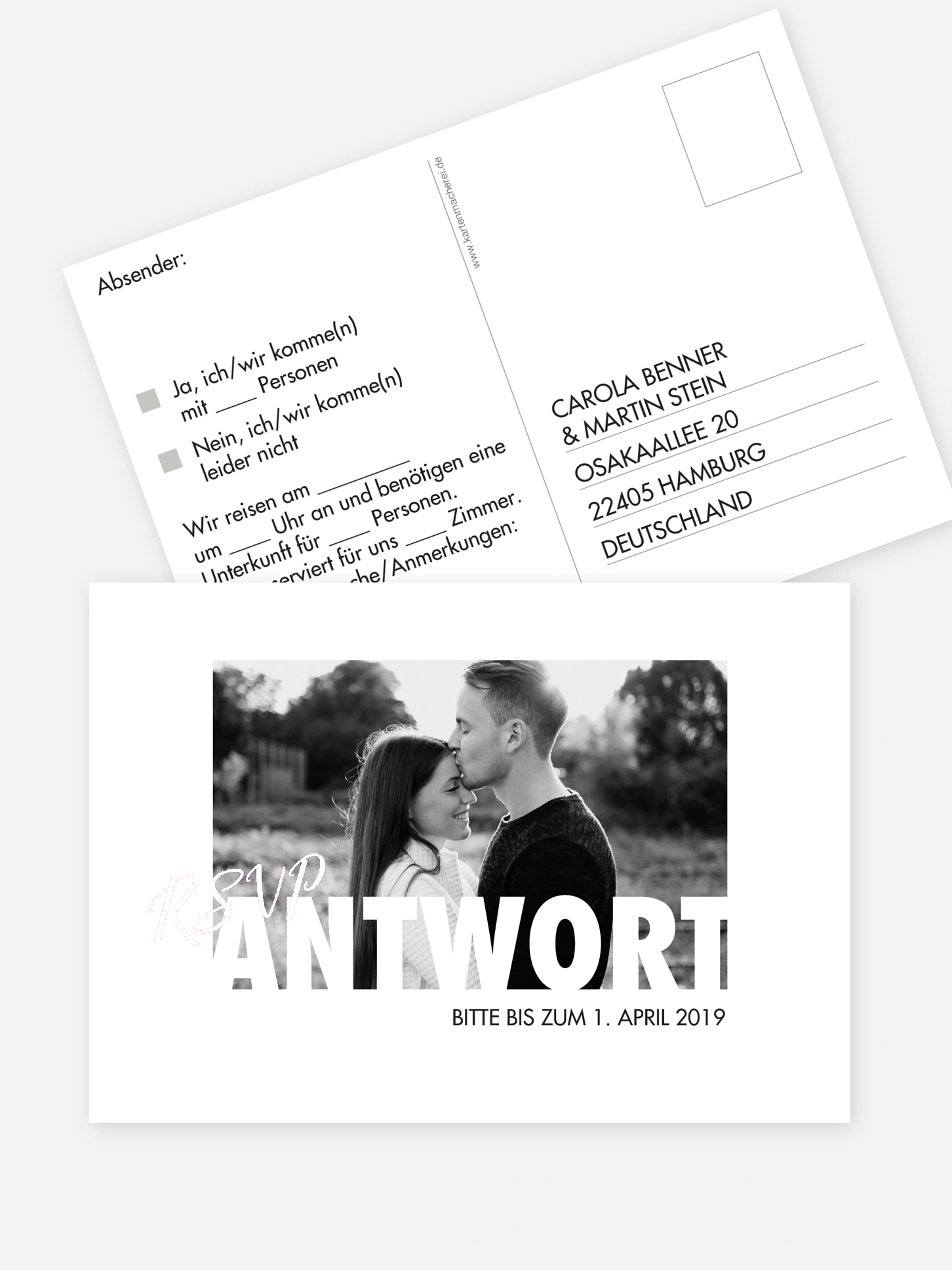 Antwortkarte Hochzeit Wir Heiraten Premium