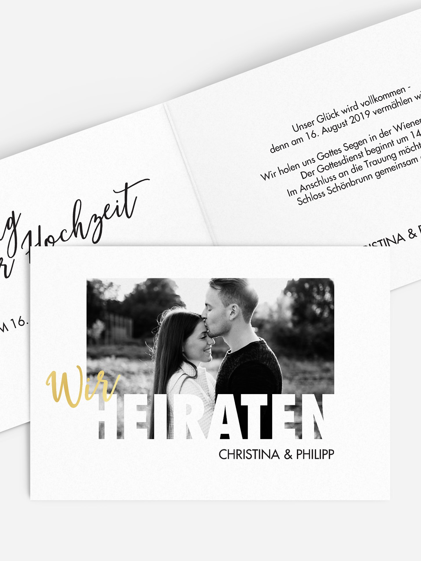 Hochzeitseinladung Wir Heiraten Premium