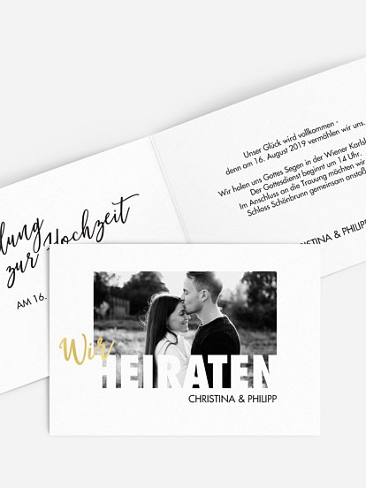 Hochzeitseinladung Wir Heiraten Premium
