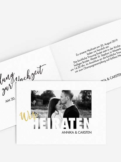 Hochzeitseinladung Wir Heiraten Premium