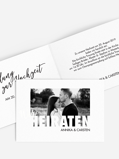 Hochzeitseinladung Wir Heiraten Premium