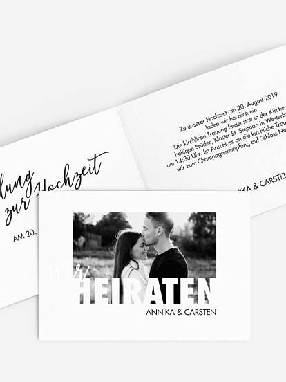 Hochzeitseinladung Wir Heiraten Premium