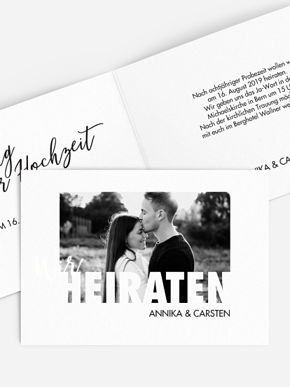 Hochzeitseinladung Wir Heiraten Premium