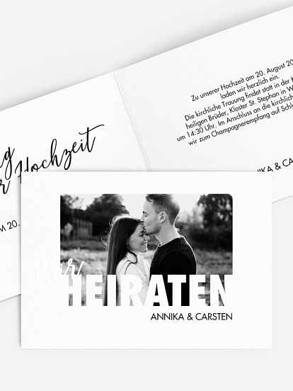 Hochzeitseinladung Wir Heiraten Premium