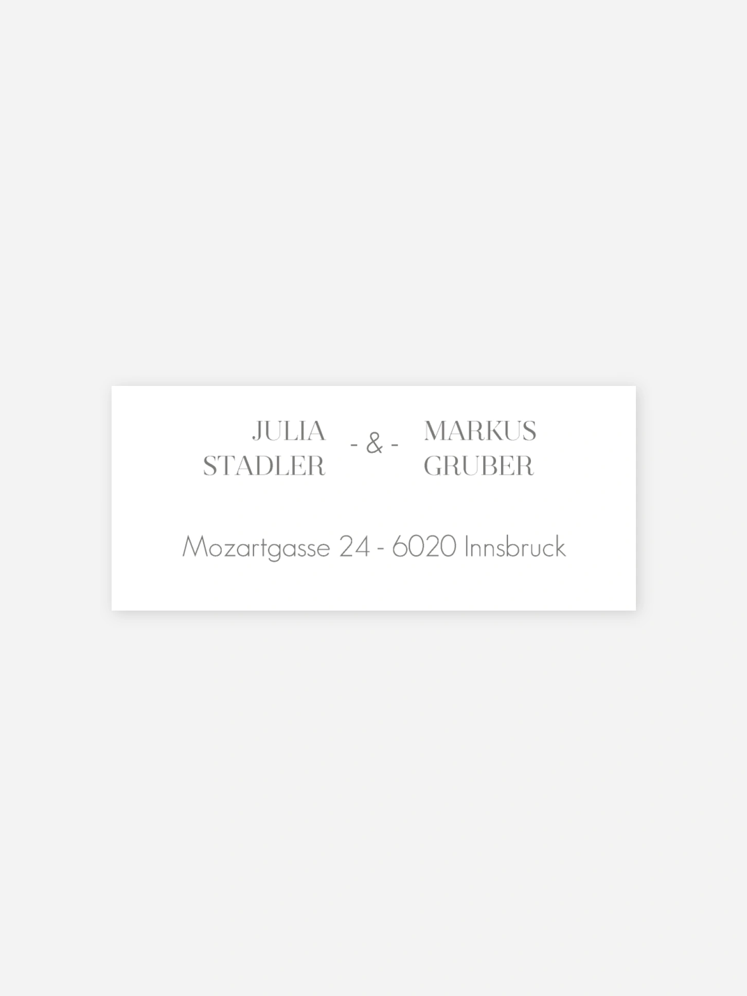 Absenderaufkleber Hochzeit Classic Premium