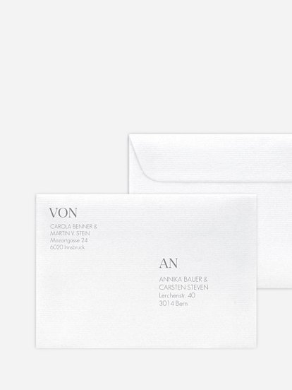 Bedruckter Briefumschlag Hochzeit Classic Premium