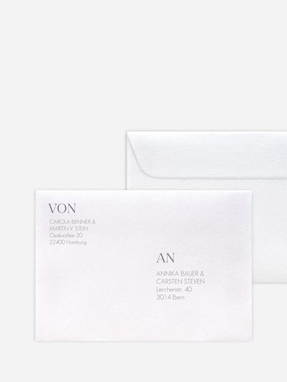 Bedruckter Briefumschlag Hochzeit Classic Premium
