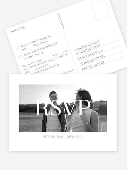 Antwortkarte Hochzeit Classic Premium