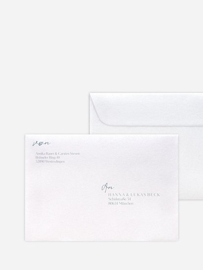 Bedruckter Briefumschlag Hochzeit Purely