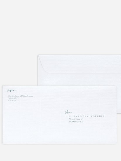 Bedruckter Briefumschlag Hochzeit Purely