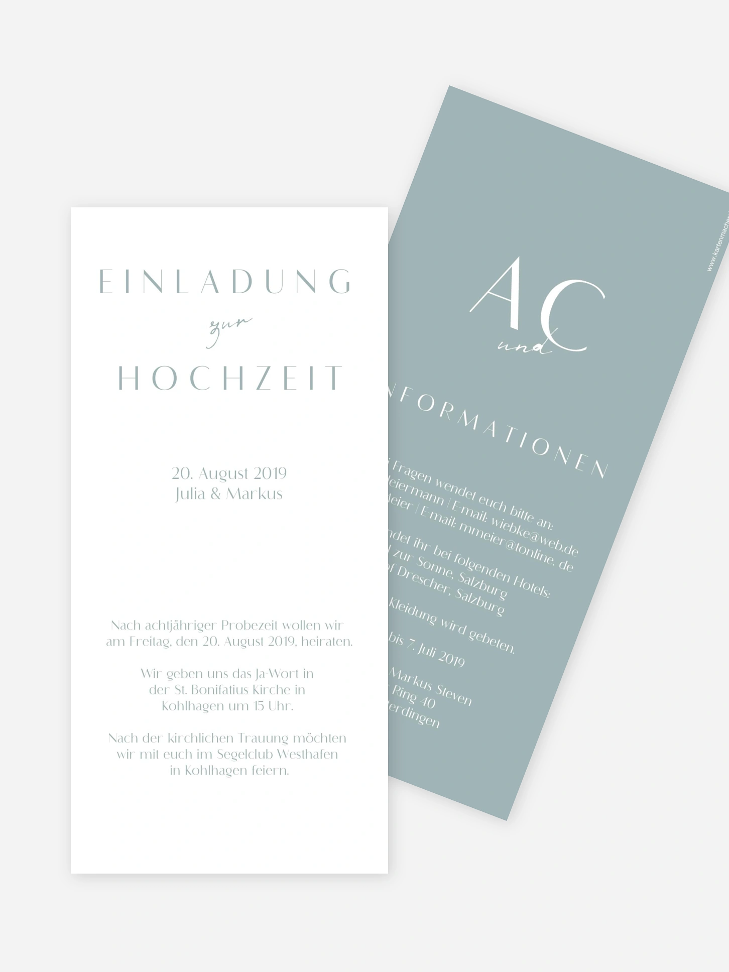 Hochzeitseinladung Purely