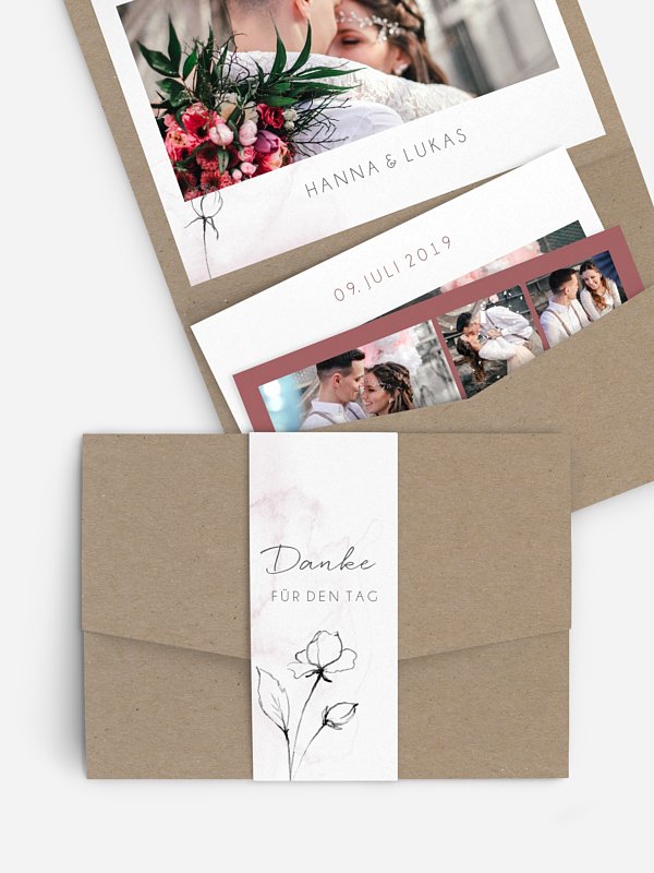 Dankeskarte Hochzeit Zarte Blüte