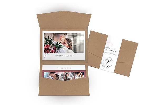 Dankeskarte Hochzeit Zarte Blüte