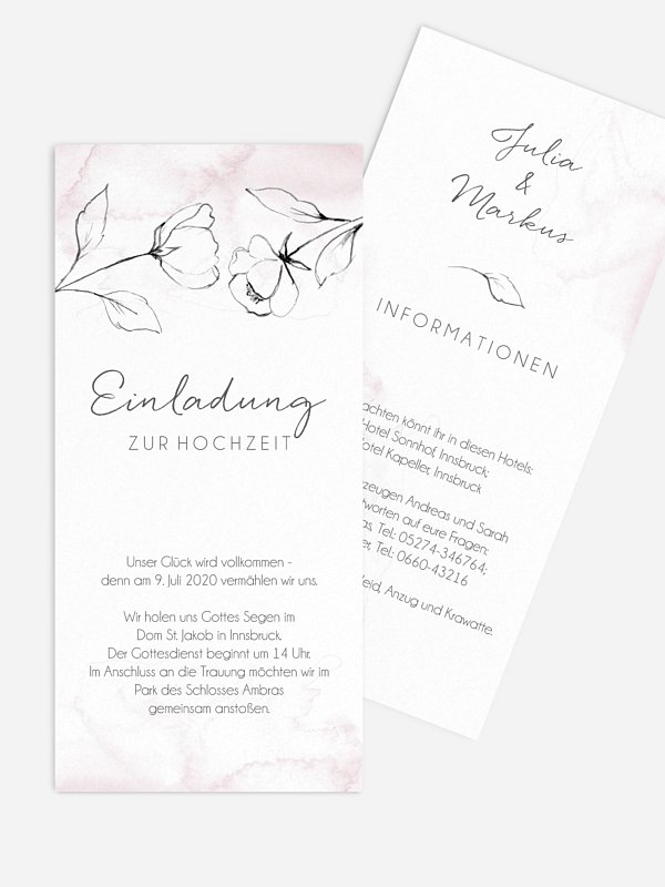 Hochzeitseinladung Zarte Blüte
