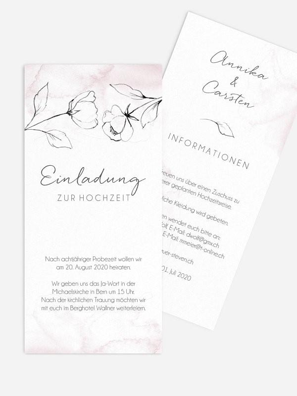 Hochzeitseinladung Zarte Blüte