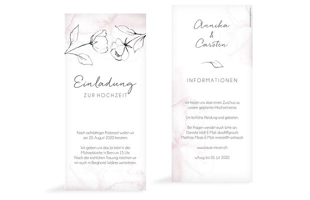 Hochzeitseinladung Zarte Blüte