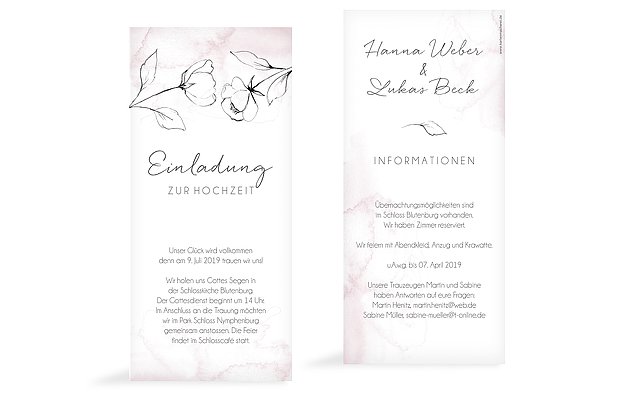 Hochzeitseinladung Zarte Blüte