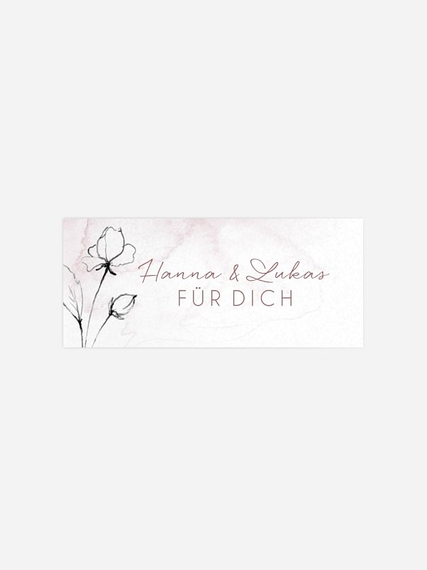 Geschenkaufkleber Hochzeit Zarte Blüte