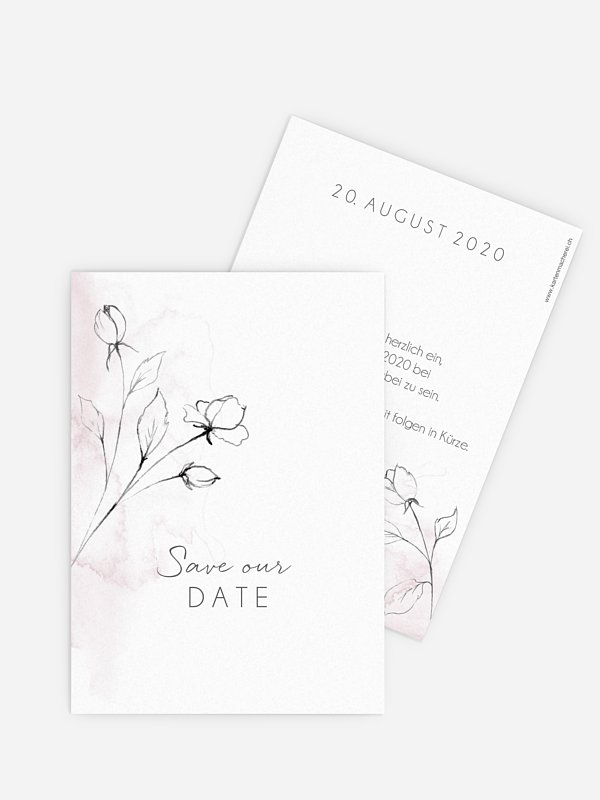 Save-the-Date Karte Zarte Blüte