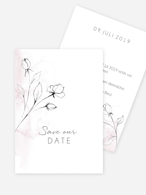 Save-the-Date Karte Zarte Blüte