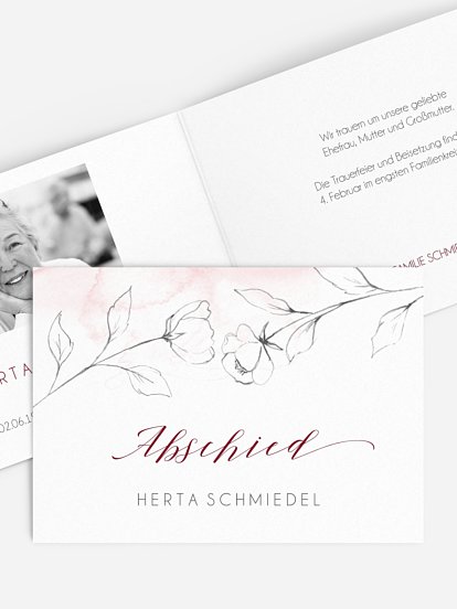 Trauerkarte Zarte Blüte