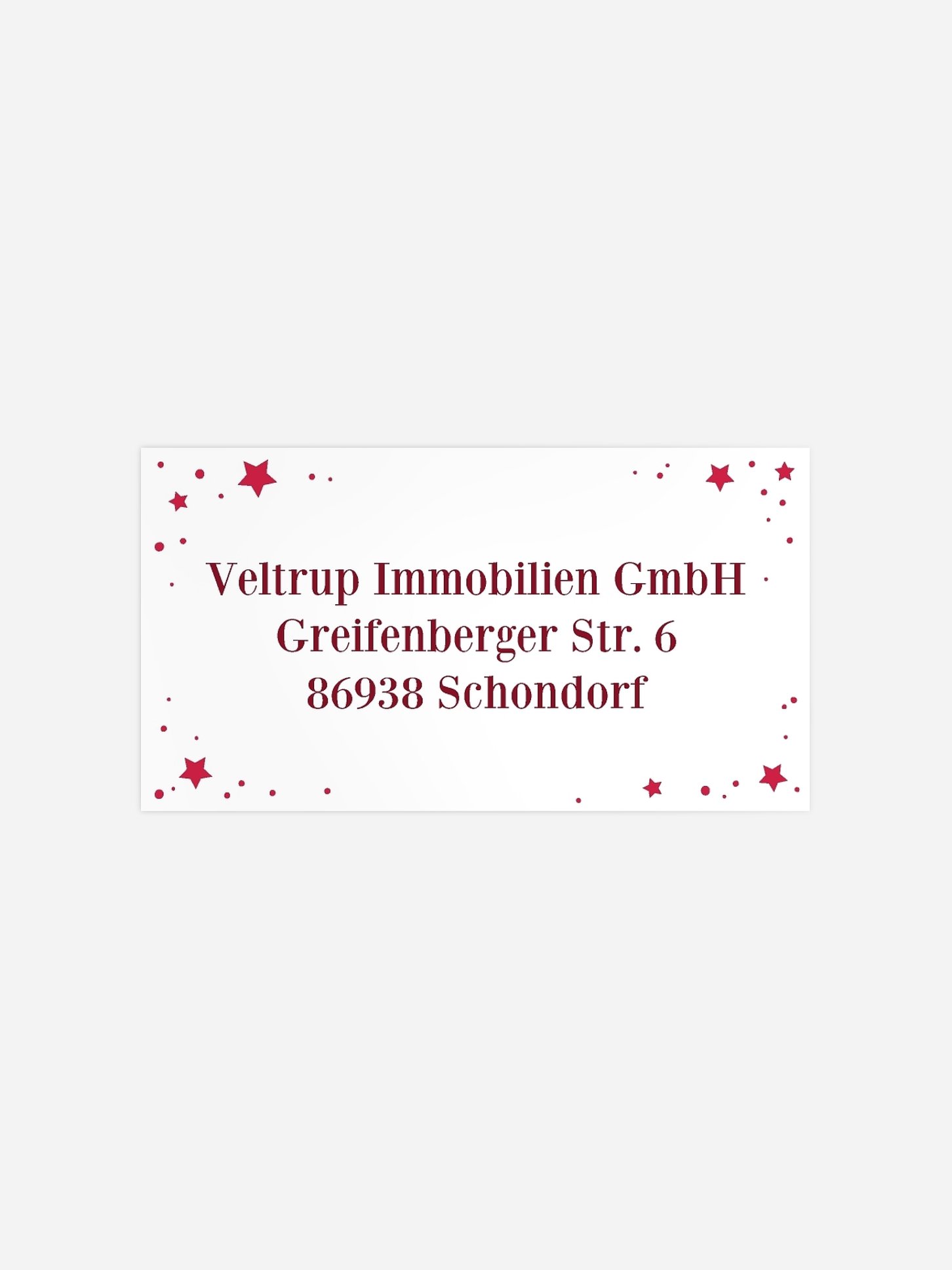 Empfängeraufkleber geschäftl. Weihnachten Weihnachtsfunkeln Premium