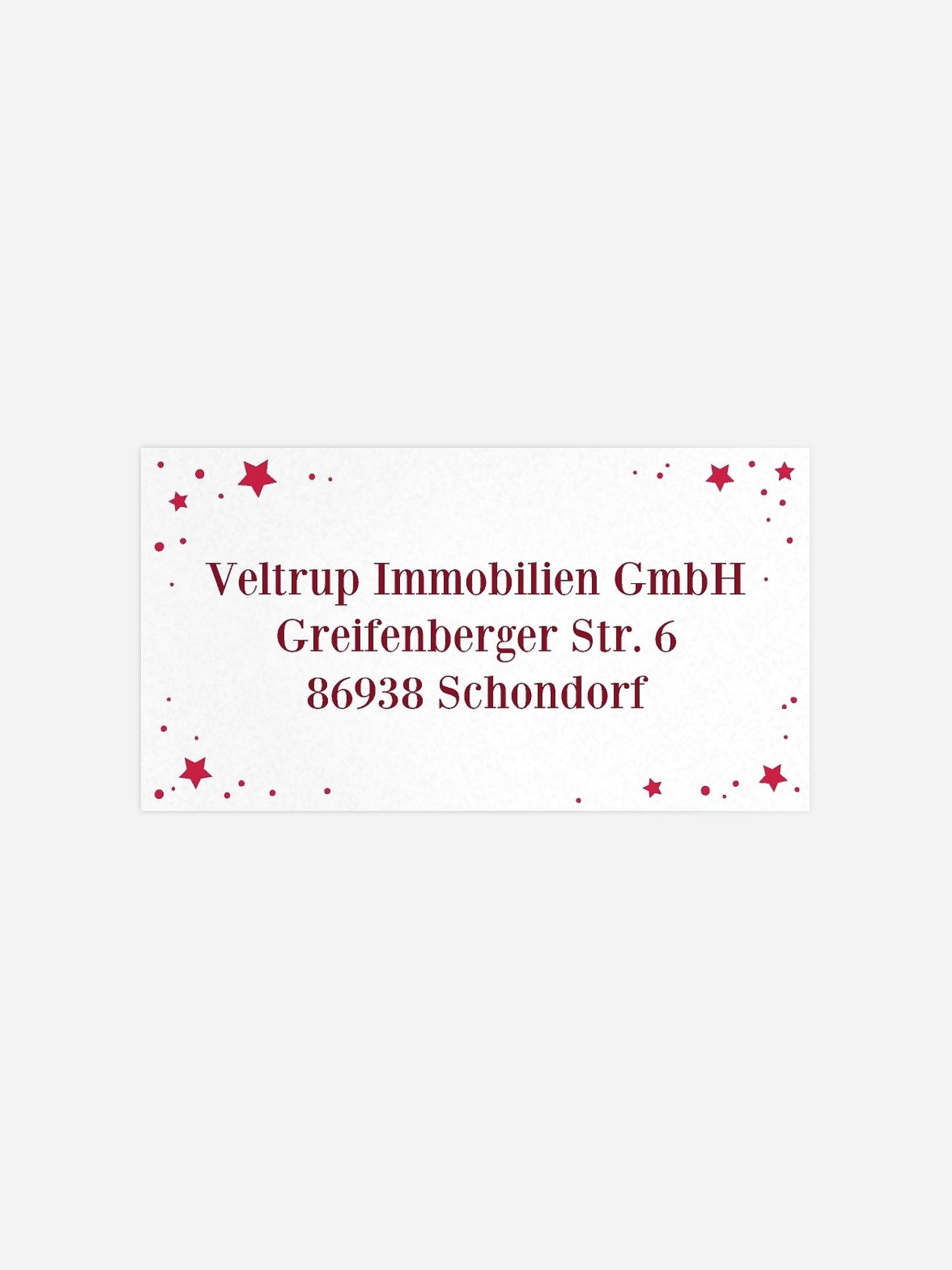 Empfängeraufkleber geschäftl. Weihnachten Weihnachtsfunkeln Premium