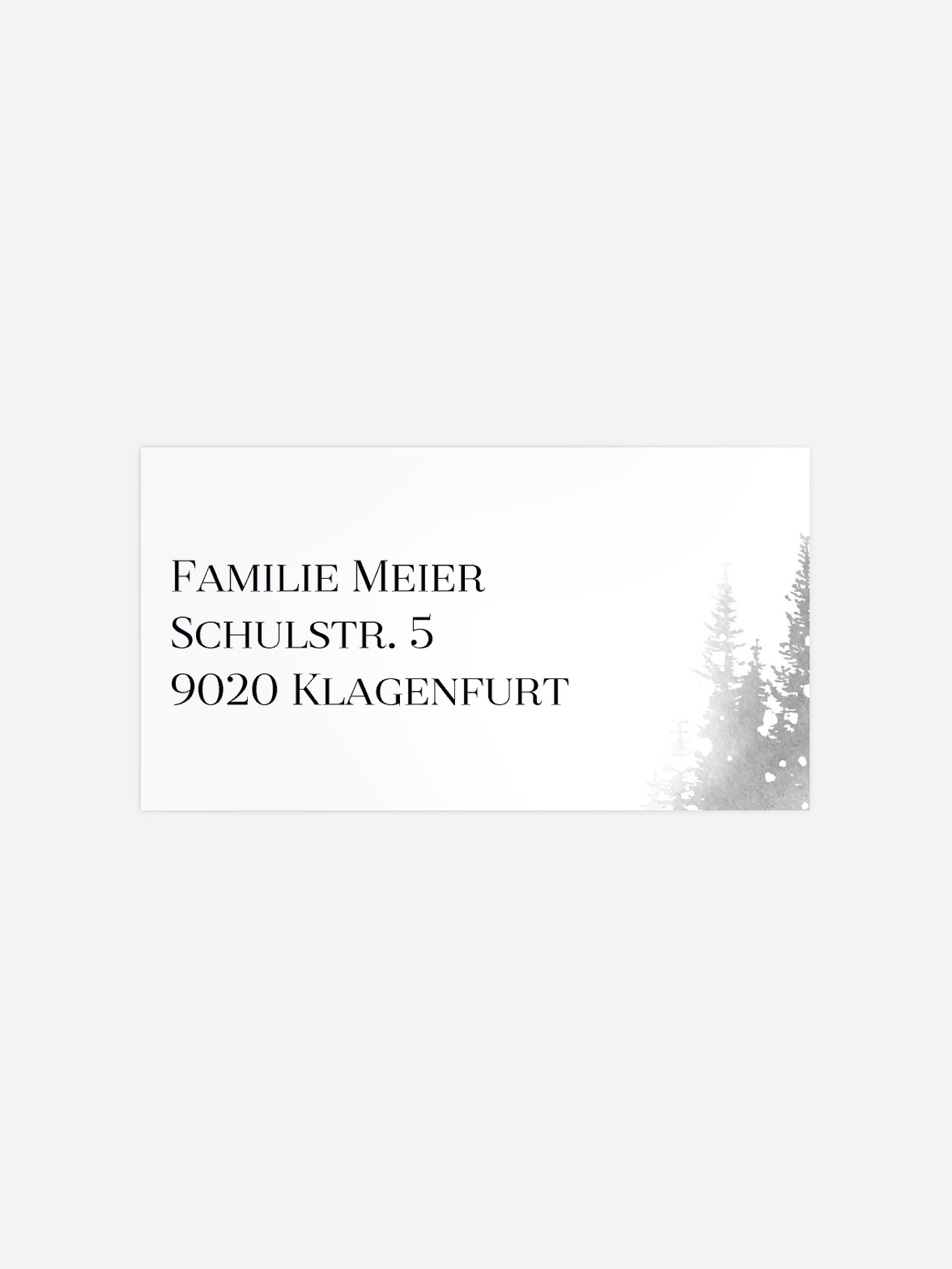 Empfängeraufkleber Trauer Aquarell Wald