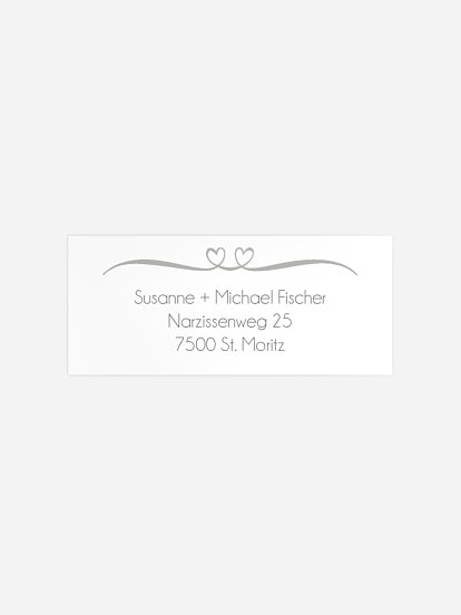 Absenderaufkleber Silberhochzeit Herzklopfen Premium