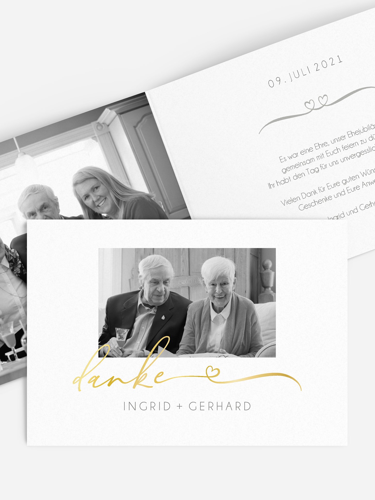 Danksagung zur Goldenen Hochzeit Herzklopfen Premium