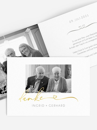 Danksagung zur Goldenen Hochzeit Herzklopfen Premium
