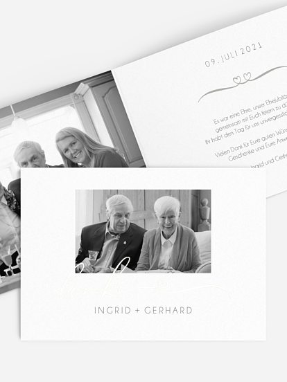 Danksagung zur Goldenen Hochzeit Herzklopfen Premium