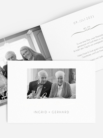 Danksagung zur Goldenen Hochzeit Herzklopfen Premium