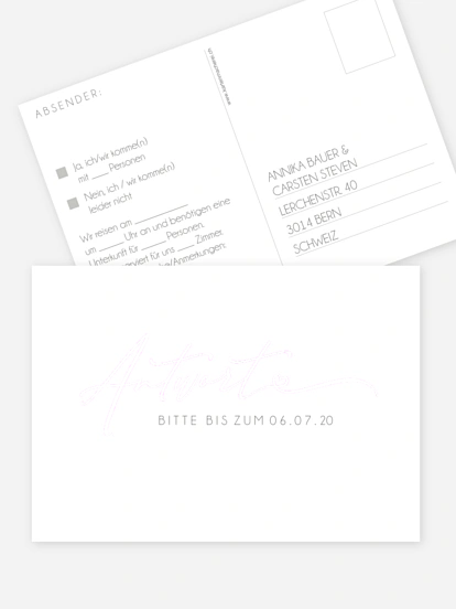 Antwortkarte Hochzeit Herzklopfen Premium
