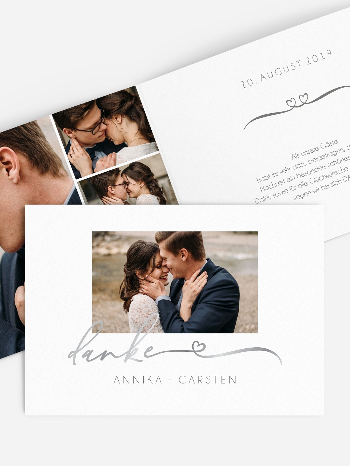 Dankeskarte Hochzeit Herzklopfen Premium
