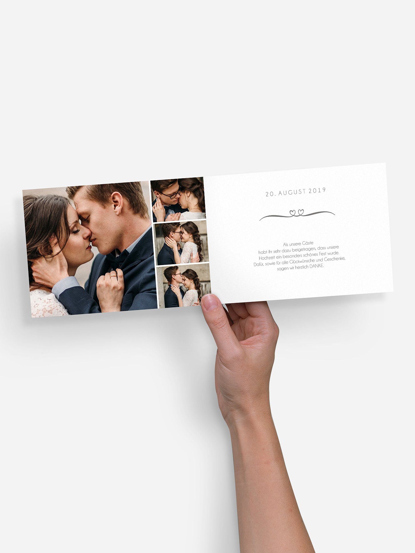 Dankeskarte Hochzeit Herzklopfen Premium
