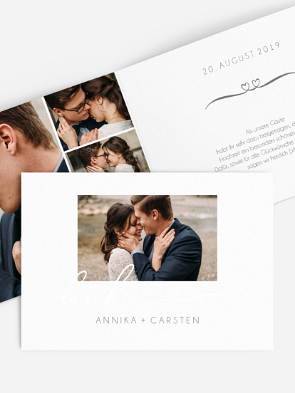 Dankeskarte Hochzeit Herzklopfen Premium