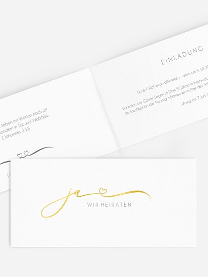 Hochzeitseinladung Herzklopfen Premium