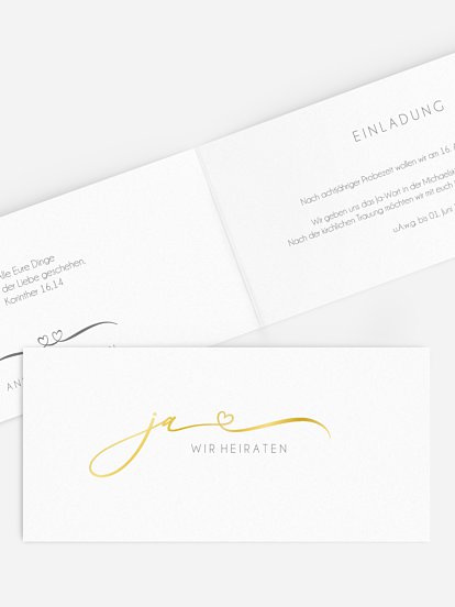 Hochzeitseinladung Herzklopfen Premium