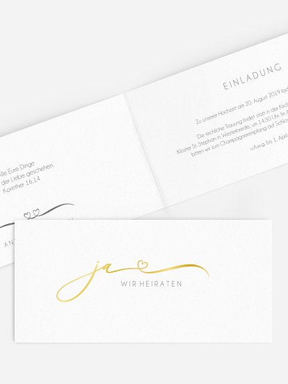 Hochzeitseinladung Herzklopfen Premium