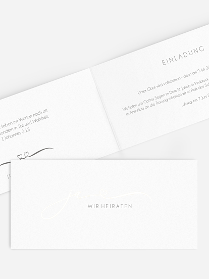 Hochzeitseinladung Herzklopfen Premium