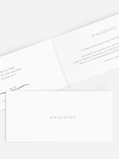 Hochzeitseinladung Herzklopfen Premium
