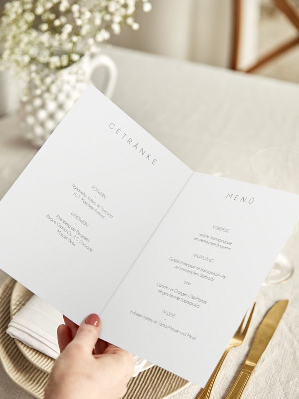 Menükarte Hochzeit Herzklopfen Premium