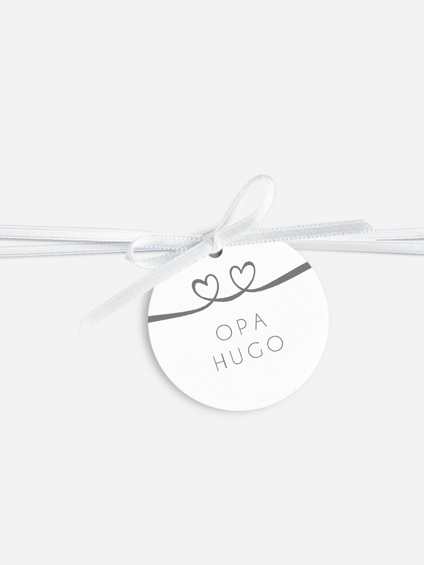 Anhänger mit Band zur Hochzeit personalisiert Herzklopfen Premium